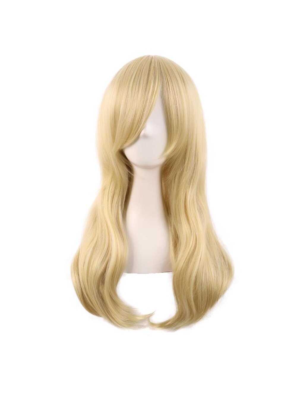 Women Mixed Golden 24 Inch Heat Resistant Long Side Bang Wavy Curly Cosplay Wigs